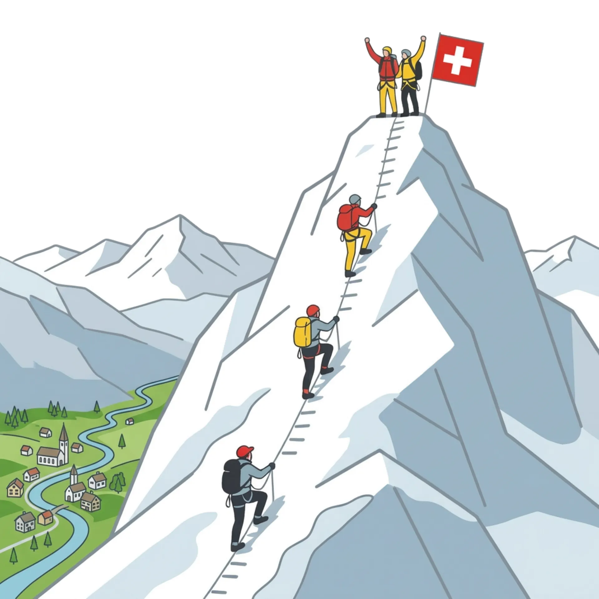 Swiss mountains illustration